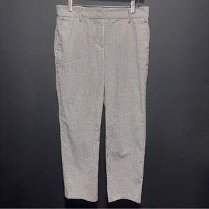 LOFT Women's Riviera Slim Cropped Gray and White Striped Pants size 4